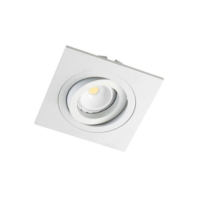 Aro empotrable basculante de aluminio cuadrado blanco GU10 92x92mm. (Jueric 10042)