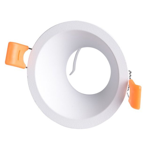 Aro empotrable de aluminio redondo blanco modelo Living 81x41mm. (Cristal Record 01-076-01-000)