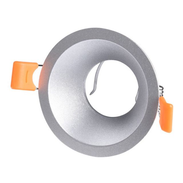 Aro empotrable de aluminio redondo plata modelo Living 81x41mm. (Cristal Record 01-076-01-281)