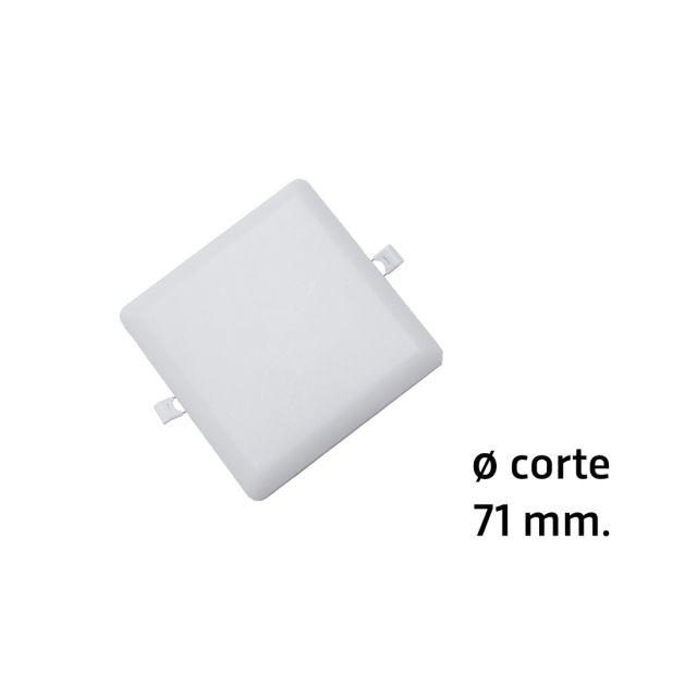 Downlight Led cuadrado empotrable sin marco modelo Selene para sustitución directa 9W 6000°K øcorte: 71 mm. (ALG 67029)