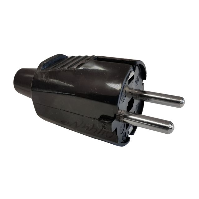 Clavija de PVC negra con TTL 16A 250V (Fenoplástica 144N)