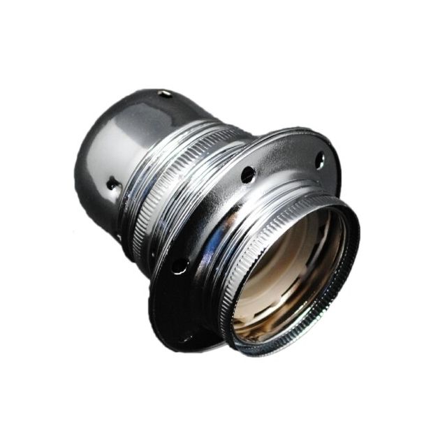 Portalámparas decorativo vintage metálico plata E27 100W (F-Bright 1200604-PL)