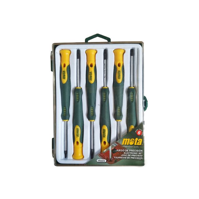 Juego 6 destornilladores precision 3 rectos /  3 phillips (Mota DJMV)