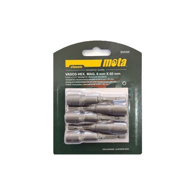 Adaptador para atornillador hexagonal magnético varilla 65mm 8mm (Mota BVH08)