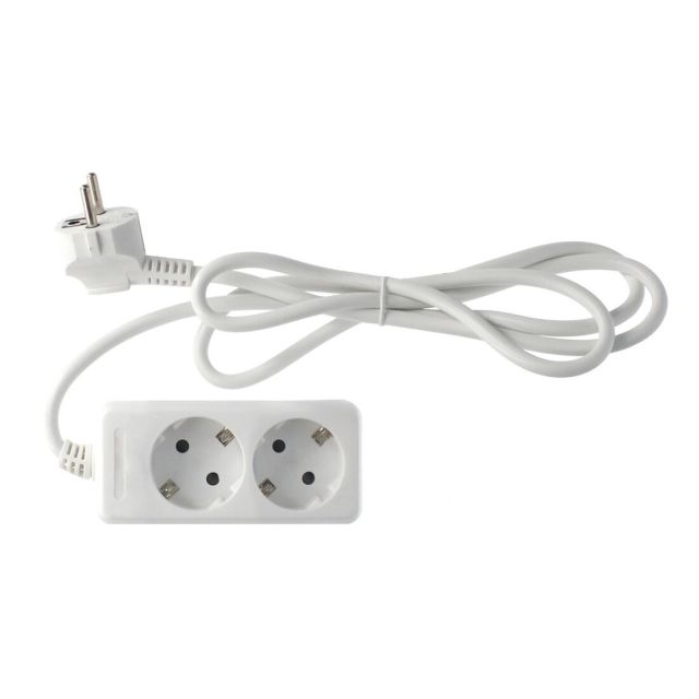Base múltiple con cable 2 tomas 1,5m. blanca (GSC 100005009)