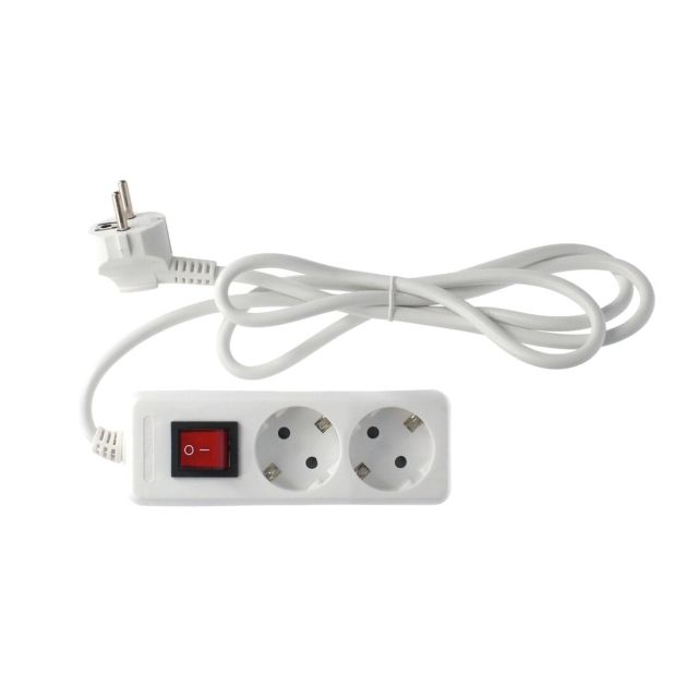 Base múltiple serie estándar 2 tomas con interruptor 1,5 metros (GSC 100005010)