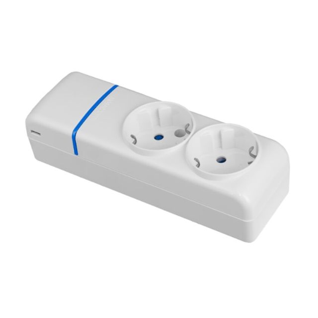 Base múltiple serie ION 2 tomas sin cable sin interruptor 16A 250V (Solera 8002P)