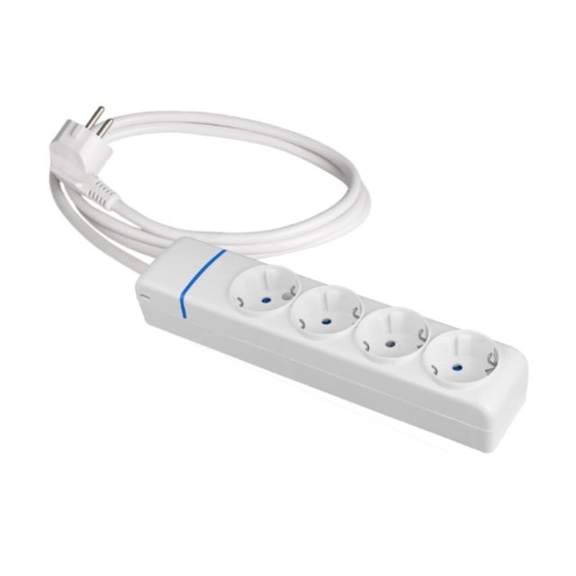 Base multiple serie ION 4 tomas con cable 1,5m. sin interruptor 16A 250V (Solera 8014P)