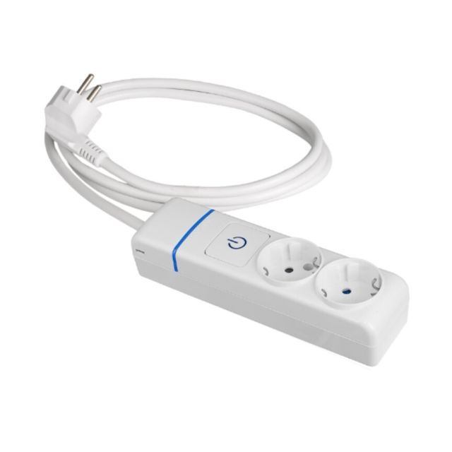 Base multiple serie ION 2 tomas con cable 1,5m. con interruptor (Solera 8012PIL)