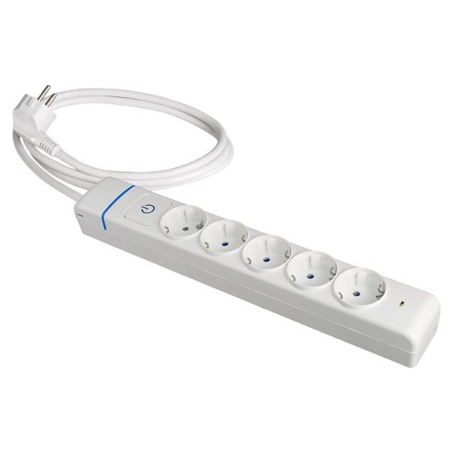 Base multiple serie ION 5 tomas con interruptor y cable 1,5m. protección de sobretensión (Solera 51ILS )