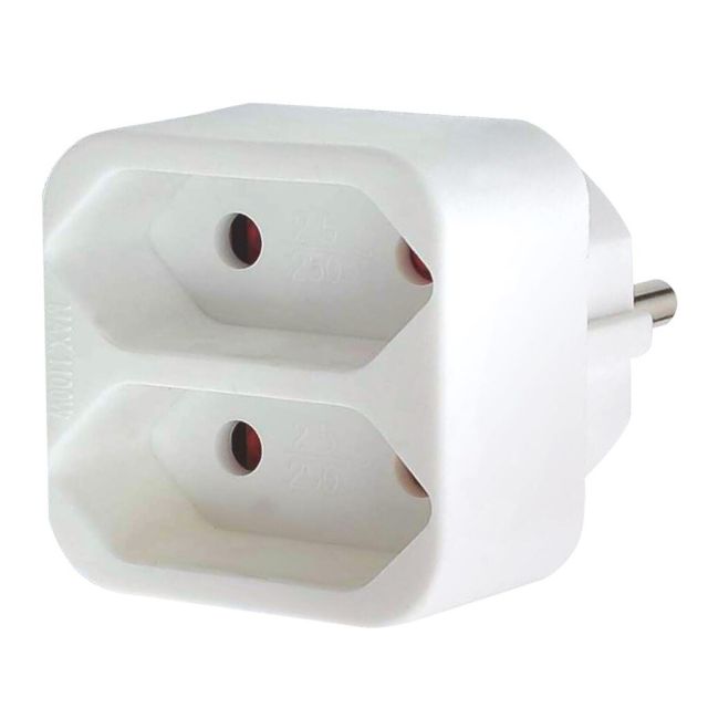Adaptador doble salida plano blanco (GSC 103000013)