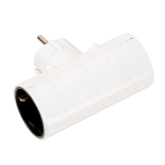 Adaptador doble salida lateral schuko blanco (Simon  CL118802)
