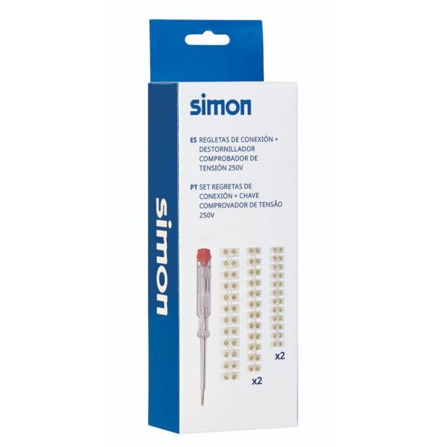 Kit regletas de conexión con buscapolo para cables de 4mm, 6mm y 10mm (Simon MI212060)