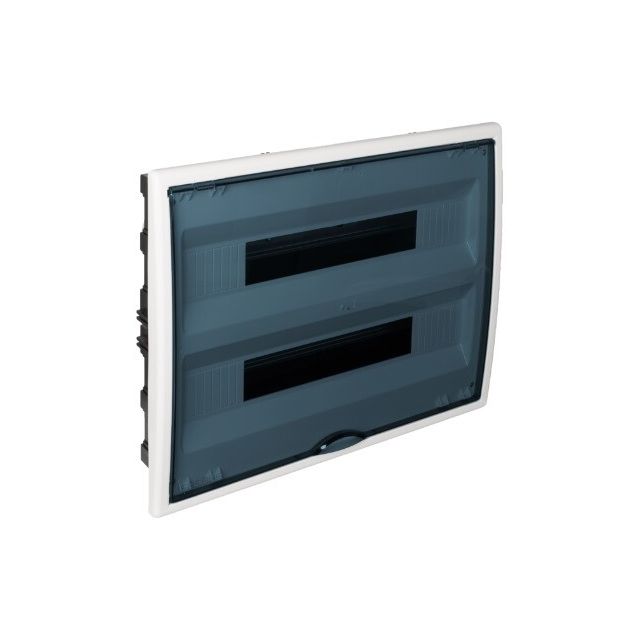 Caja empotrable 2 filas 36+4 elementos cuadro y puerta fume 400x320x72mm. (Solera 8206PF)