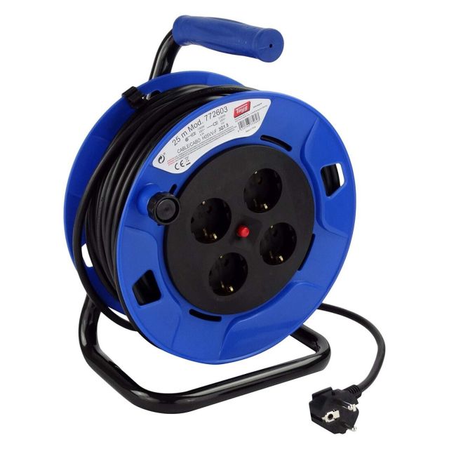 25m. extensible eléctrico 4 tomas con termostato 3x1,5mm. 13A IP20 (TAYG 772603)