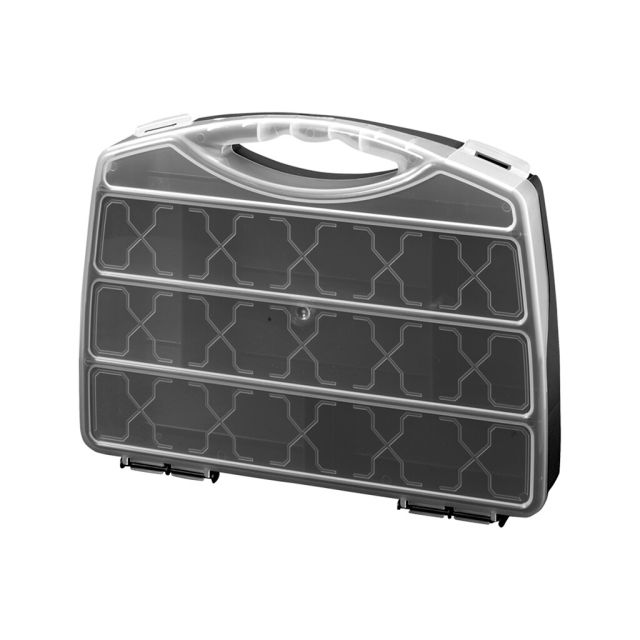 Estuche multiusos negro con 7 compartimento 280x200x50 mm (Plastic 2046)