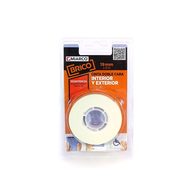 Cinta doble cara interior y exterior 3mx19mm (Miarco 10993)