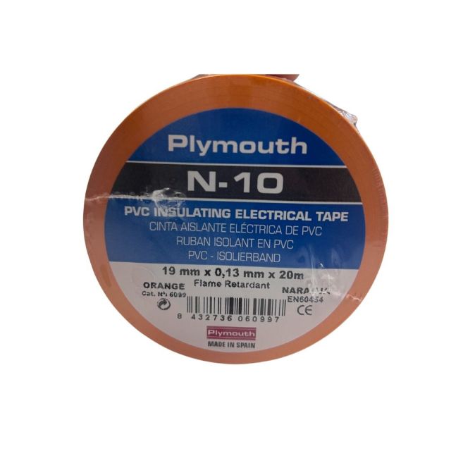 Cinta aislante Nuñez N.10 20x19mm naranja (Plymouth 6099)