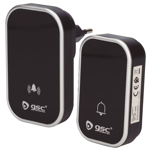 Timbre inalámbrico kinetico negro Plumtre 150 metros IP44 (GSC 104000011)