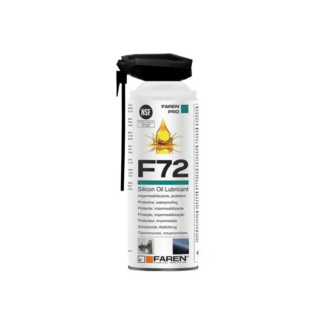 Spray lubricante siliconico F72 con difusor largo 400ml. (Faren 972SDESPPT)