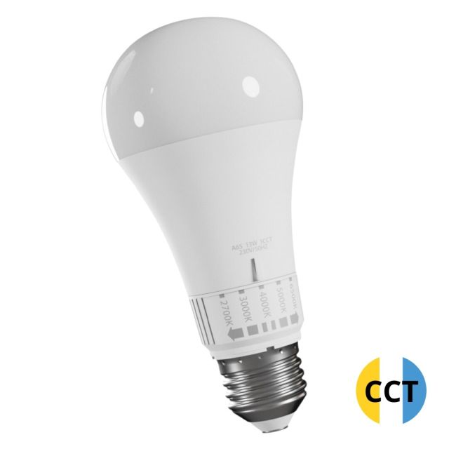 Lámpara estándar Led E27 con botón selección de 5 tonos CCT 13W (Spectrum WOJ+14716)