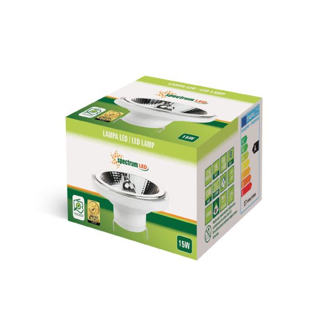 Bombilla Led AR111 G53 15W 950Lm 3000K (Spectrum WOJ+14241)