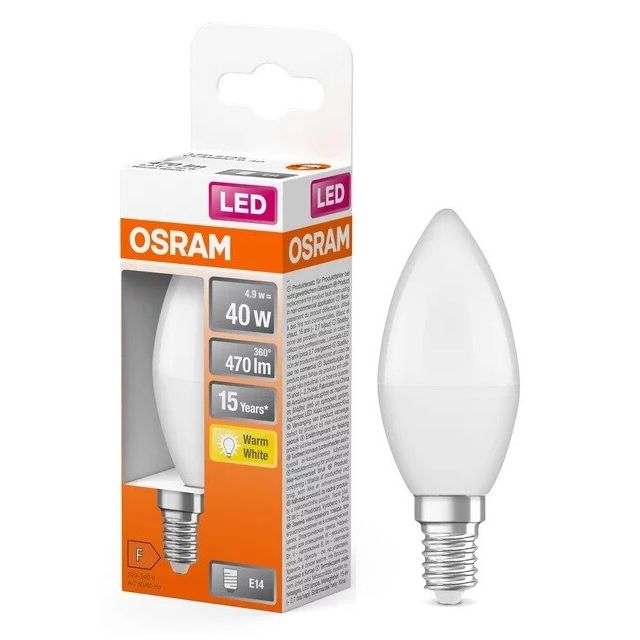 Lámpara Led vela E14 4,9W 2700°K 470Lm (Osram 4058075431072)