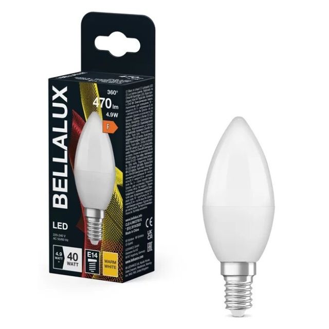 Bombilla vela 5,7W 470Lm E14 2700°K (Bellalux 4058075128248)