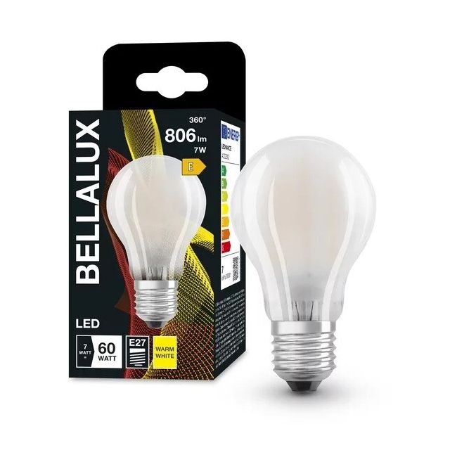 Lámpara estándar cristal mate Led 6,5W  E27 2700°K 806Lm (Bellalux 4058075115330)