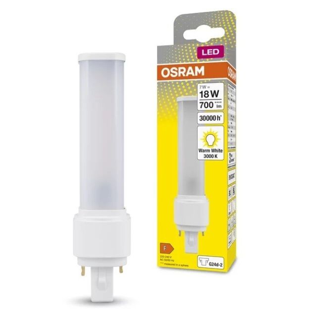 Lámpara Led PL 2 Pin G24d 7W 3000°K (Osram 4058075558328)
