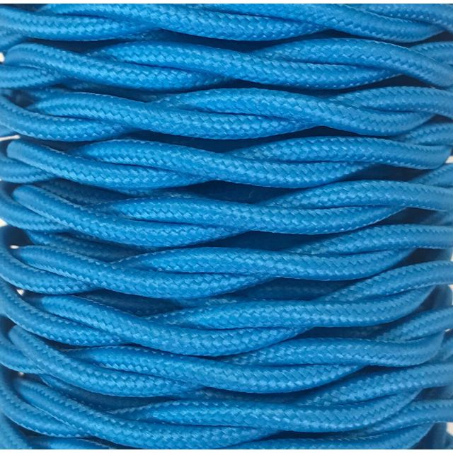 Tira 5 m. cable decorativo textil trenzado azul turquesa mate (CABEXT2P04)