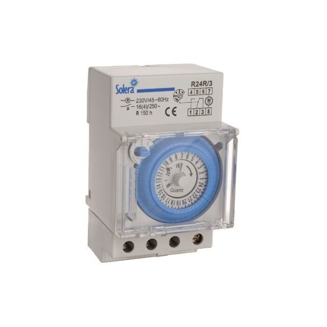 Temporizador analógico 24h. 3 módulos (Solera R24R/3)