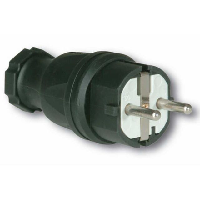 Clavija aérea goma TT  negra 16A 250V IP44 (Simon CL122201)