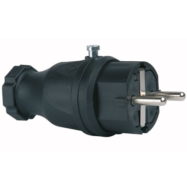 Clavija aérea 100% goma TT  negra 16A 250V IP44 (Simon CL5076131)