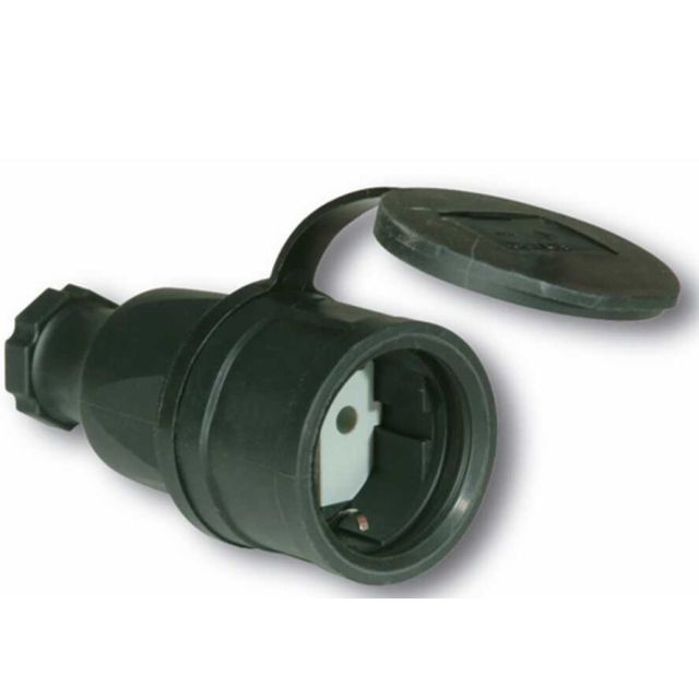 Base aérea de goma negra con tapa 16A 250V IP44 (Simon CL121201)