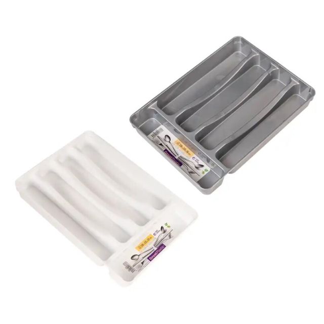 Portacubiertos pequeño de plástico gris o blanco (Plastics 1751)