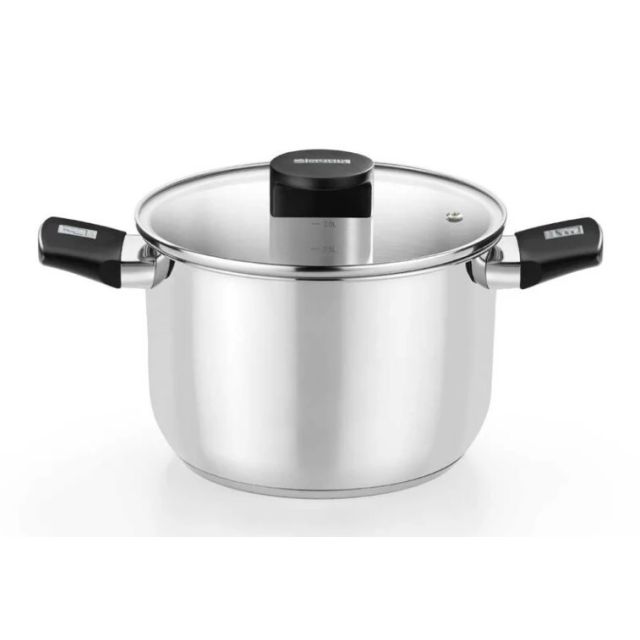 Olla Elite de acero inoxidable con tapa de cristal ø 20cm (Monix M240220)