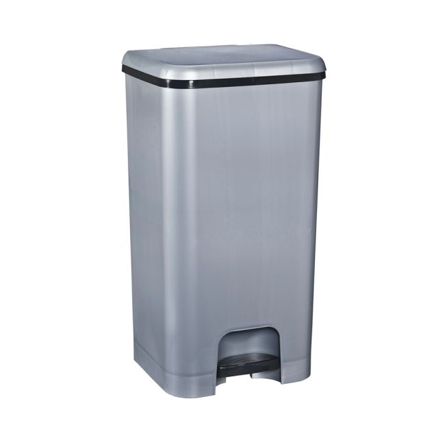 Cubo de basura con pedal class plata 37 L (Plastic 3102)
