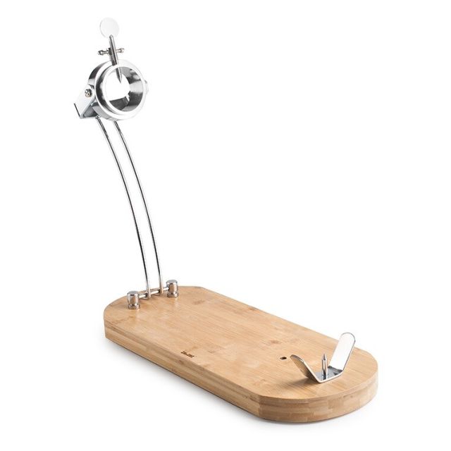 Soporte jamonero plegable y giratorio bambú y acero inox Maestro (Ibili 684220)
