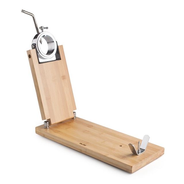 Soporte jamonero plegable y giratorio bambú y acero inox Gastroteka (Ibili 684240)