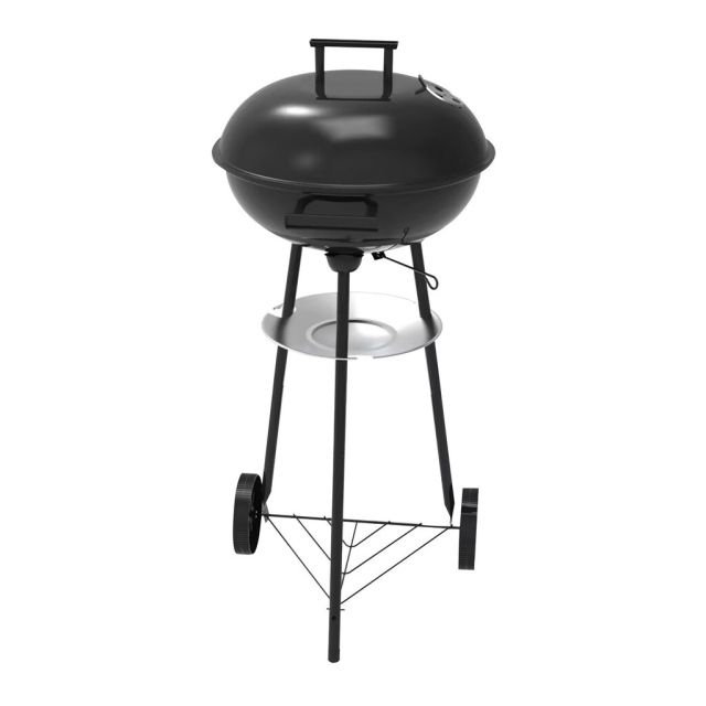 Barbacoa portátil de acero para carbón con tapa Chasico (Vassary 401000005)