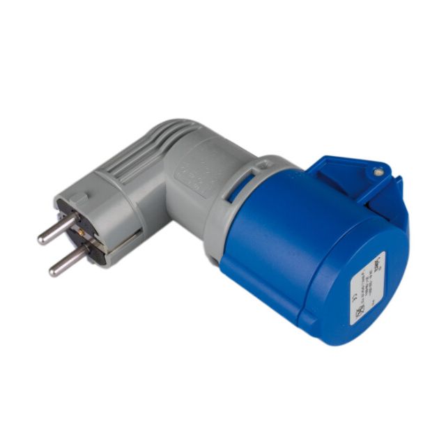Adaptador clavija schuko a base aérea cetac 2P (2P + T) IP44 (Solera 904011)