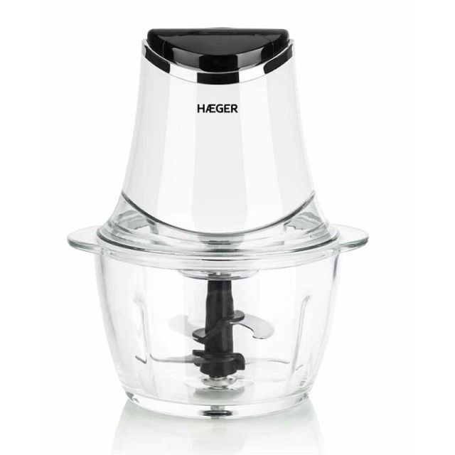 Picadora de alimentos eléctrica Chopper Glass 300W 1,2 L. (Haeger CH-30W.007A)