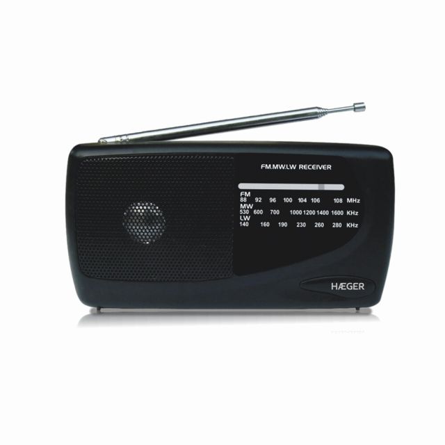 Radio analógica portátil AM/FM/LW MULTIBAND portátil Handy con auriculares (Haeger PR-TRI.002A)