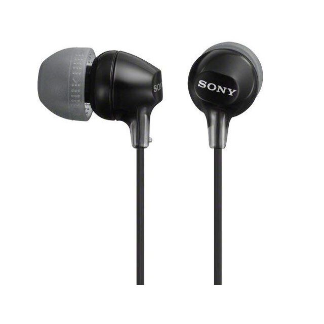 Auriculares intrauditivos negros (Sony MDREX15N) (Blíster)