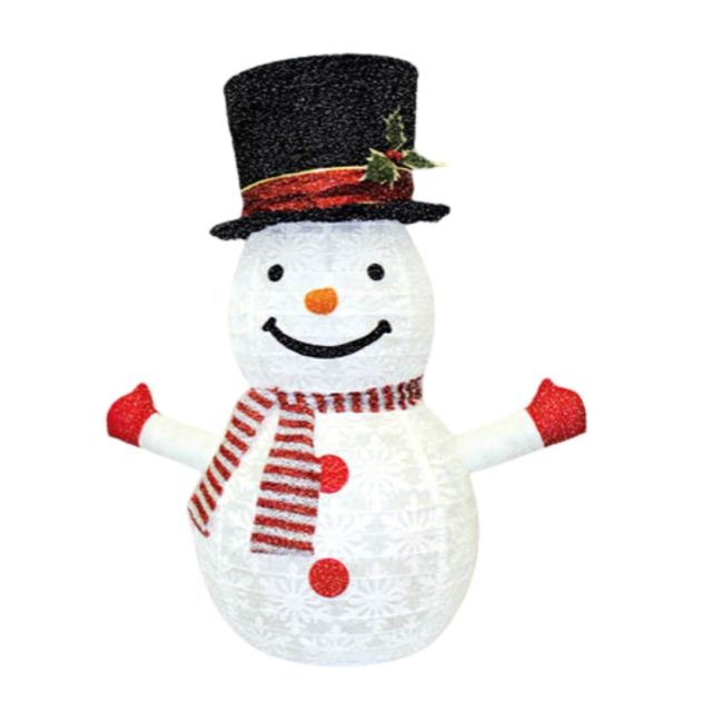 Muñeco de nieve Led plegable para exterior a pilas 70x54x36cm (GSC 204690049)