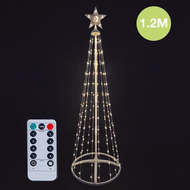 Árbol de navidad Led USB + mando 8 funciones luz cálida 120cm IP44 (GSC 204690068)