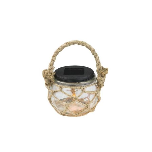 Lámpara Led decorativa solar tarro cuerda Ø10x8,5cm IP44 (Globo Lighting 33582-12)