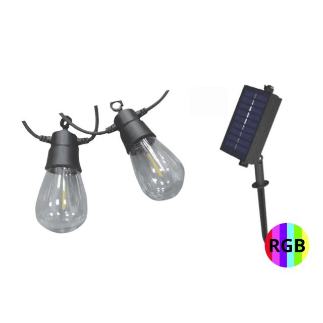 Guirnalda Led solar con sensor crepuscular 10 lámparas RGB (F-Bright 00818)