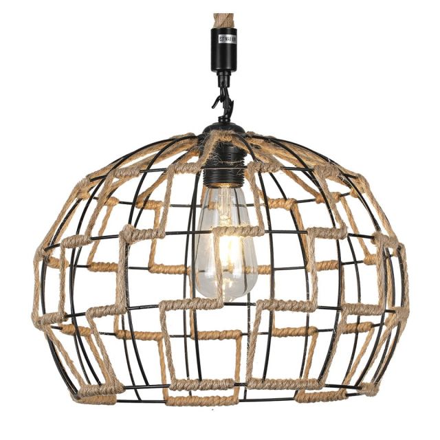 Lámpara colgante redonda modelo Yute E27 350x1130mm. (Fabrilamp 120893215)